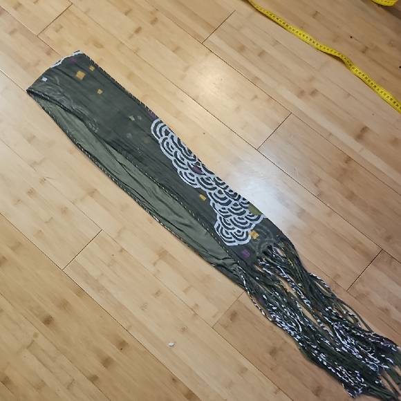 Free People Army Green Gauze Scarf - Picture 2 of 7